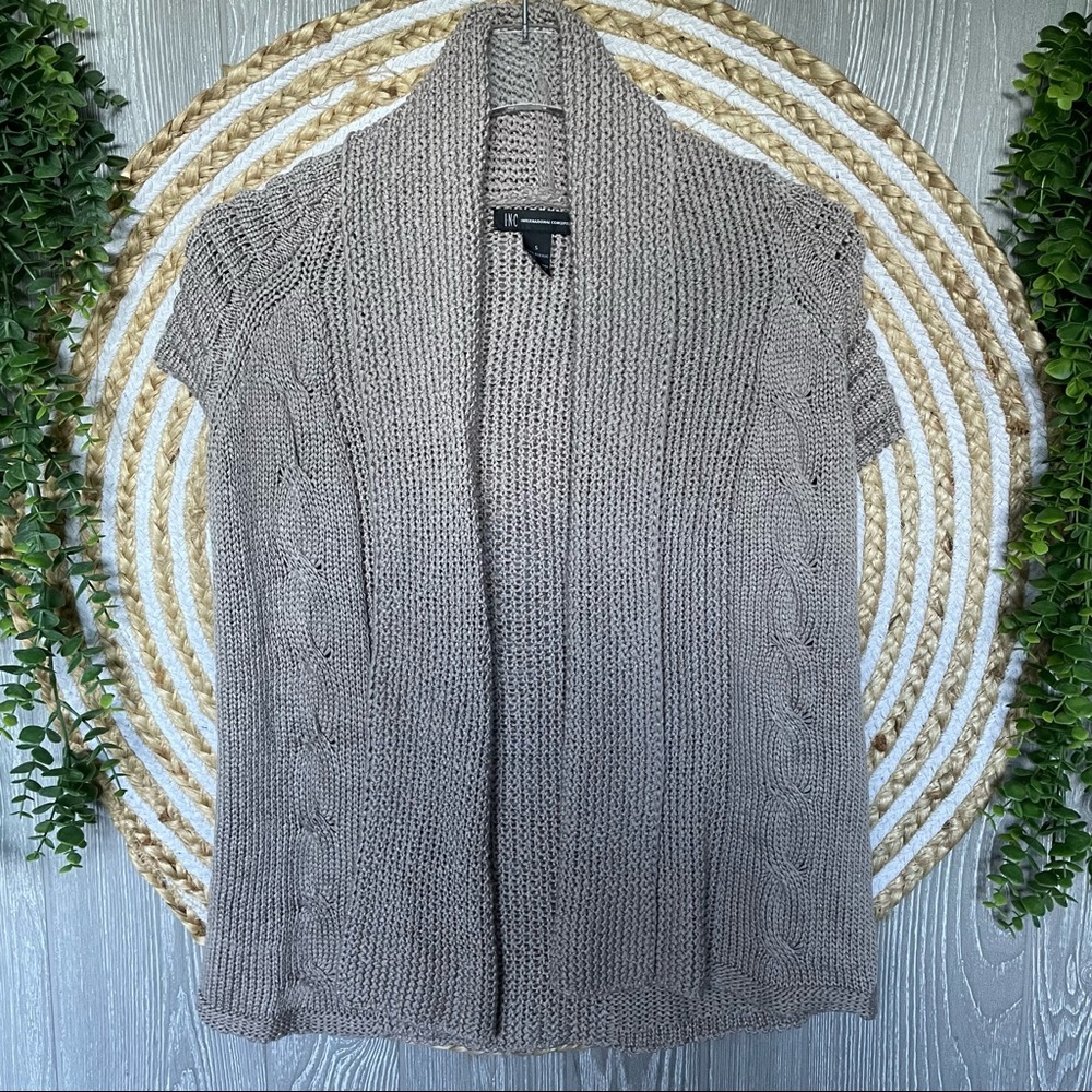 INC International Concepts Womens Short Sleeve Chunky Sweater Cardigan Size S
